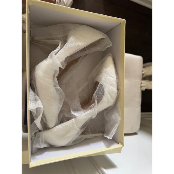 Jimmy Choo Knock Off White Satin Pointed Toe High Heels Made In Italy Size 36 Wo - Picture 5 of 5